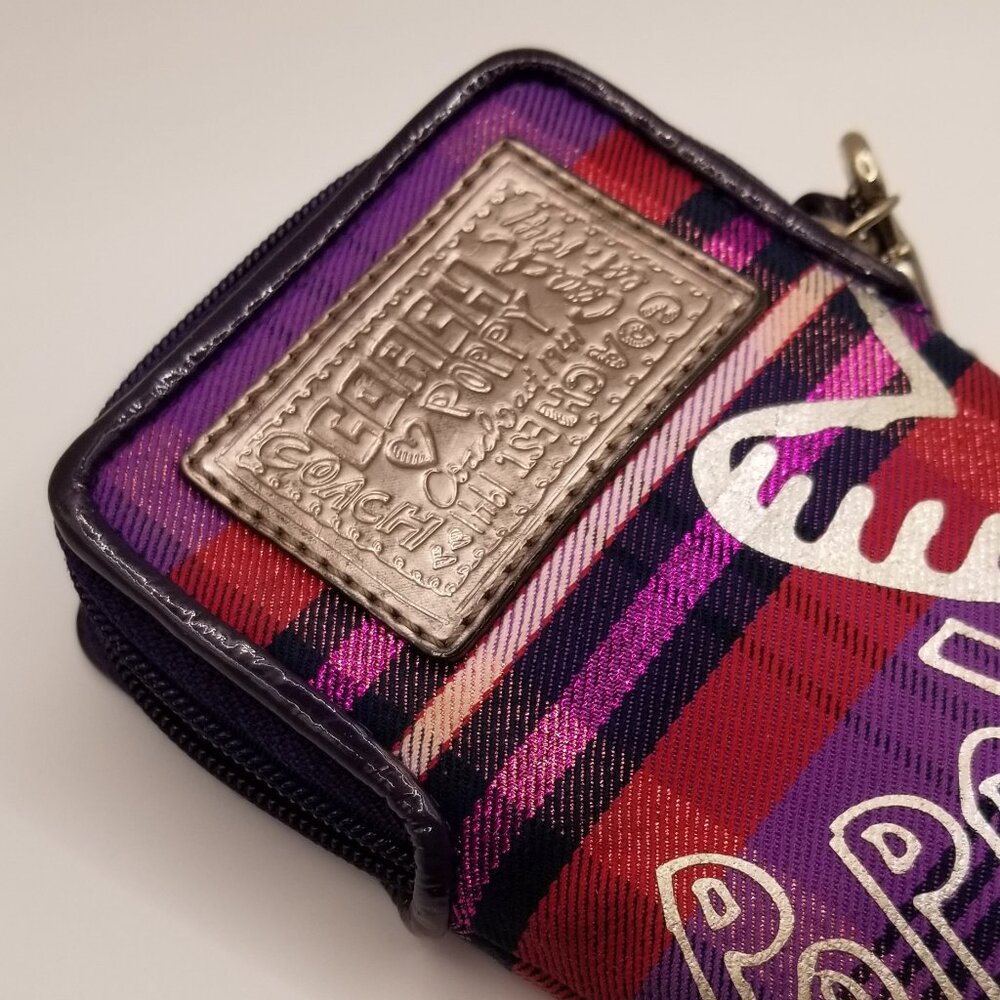 Coach - "Poppy" Purple Tartan Wristlet (Retired) - EUC - Picture 3 of 16